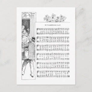 Leverera Valentineser Sång och musik Helg Vykort