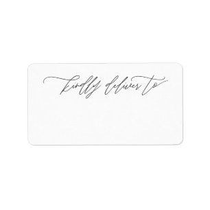 Leverera vänligen till den moderna calligraphyen adressetikett