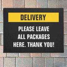 Leverera, var vänlig och lämna paket här