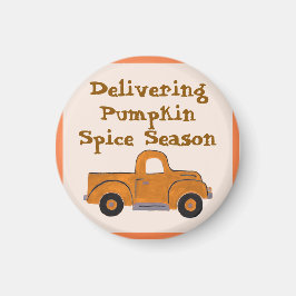 Levererar Pumpkin Spice Season Handmålad Lastbil Magnet