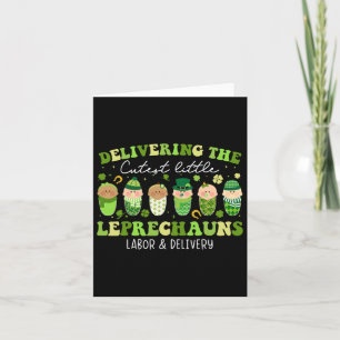 Levererar Små Leprechauns Förlossning Och Förlossn Kort