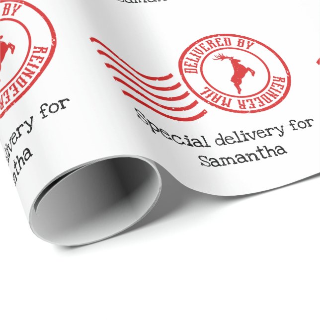 Levereras av Reindeer post söt jul Presentpapper (Rullad Hörn)