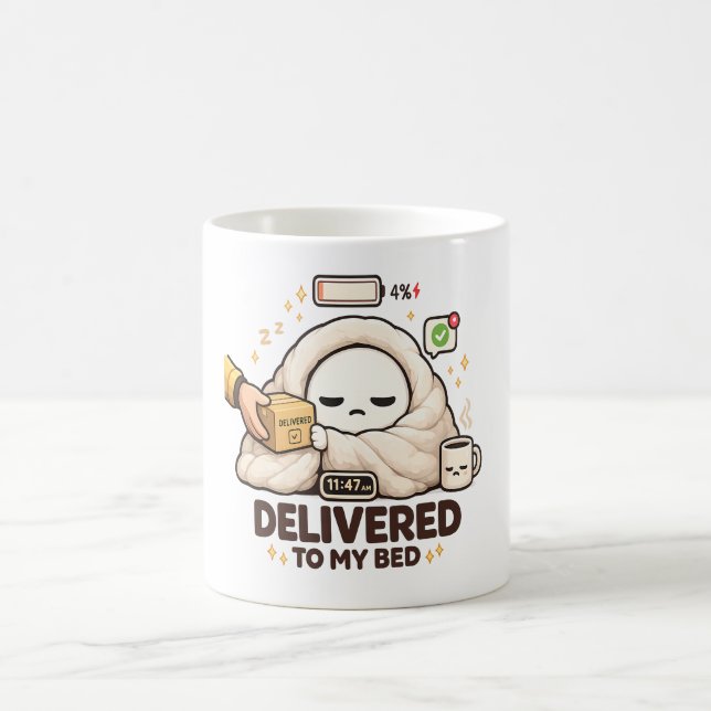 Levereras till min säng – Roligt lat  Kaffemugg (Center)