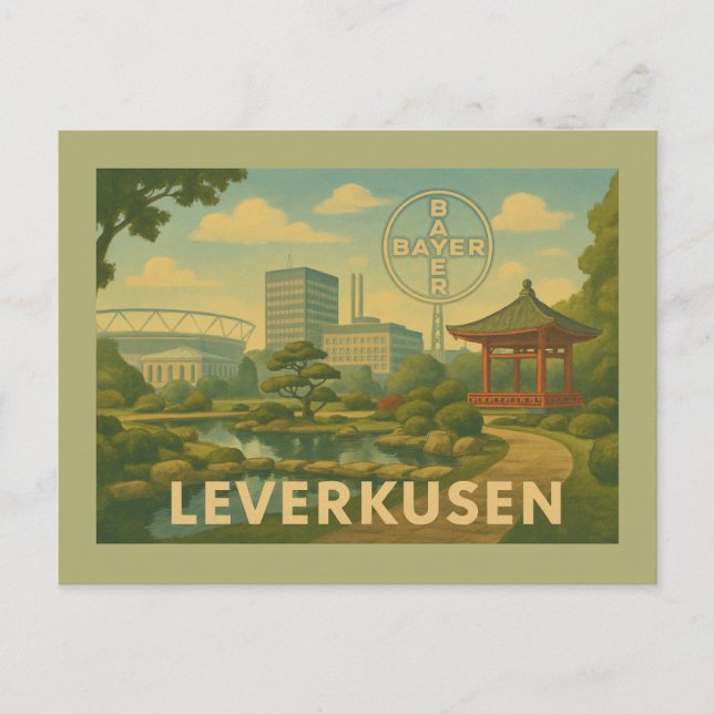 Leverkusen Tyskland Stad Konst Vykort (Framsida)