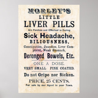 LEVERPILLS CURE ALLT PÅ 1800-TALET POSTER