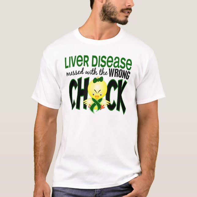 Leversjukdom röra med den fla chicken t-shirt (Framsida)