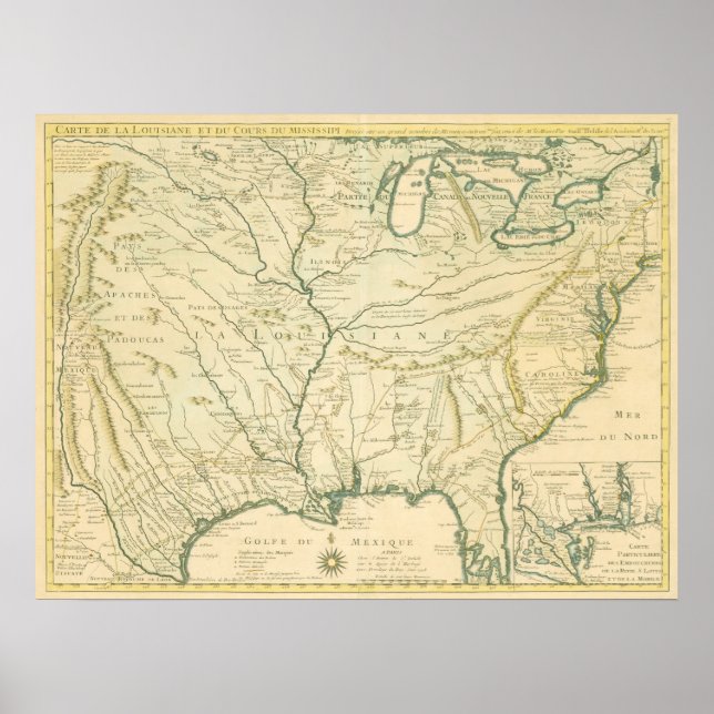 Leversle. Carte de la Louisiane.... Paris, 1718 Poster (Framsidan)