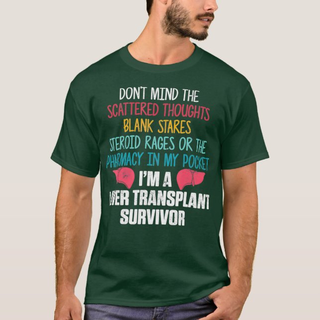 Levertransplantat Survivor Pharmacy Organ Warrior T Shirt (Framsida)