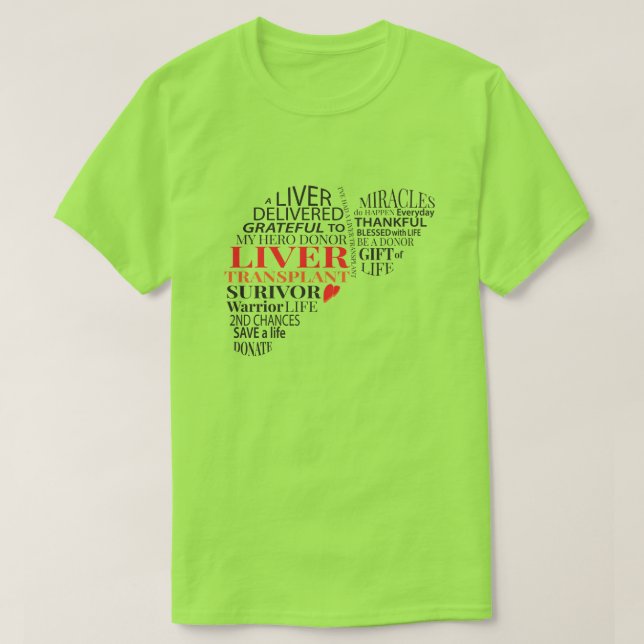 Levertransplantat Survivor T-shirt (Design framsida)