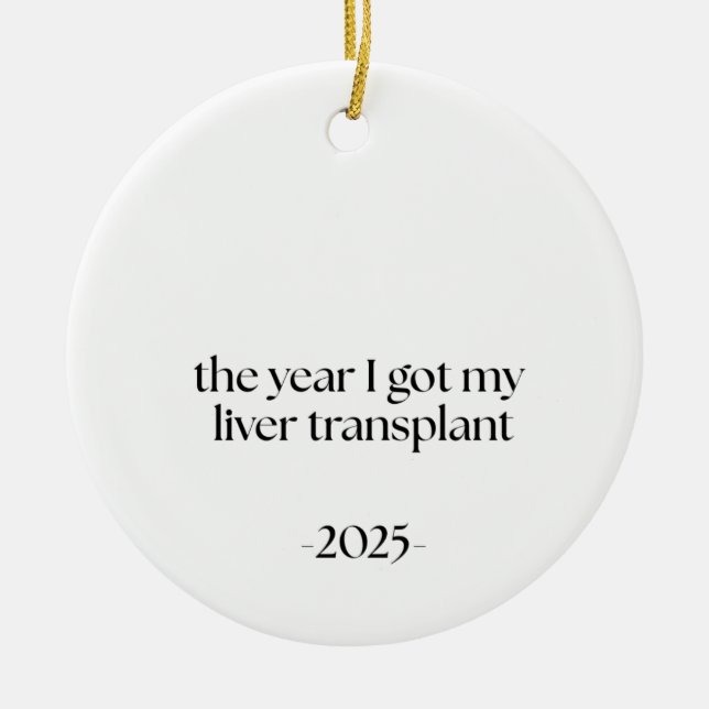 Levertransplantationsmottagare, överlevnadspresent julgransprydnad keramik (Framsidan)