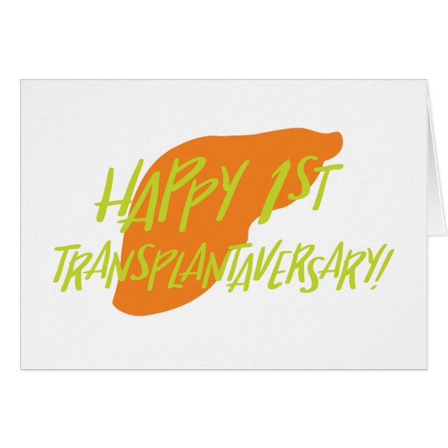LeverTransplantaversary för lycklig första kort (Framsidan Horizontal)