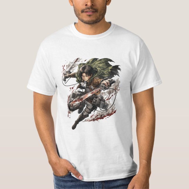 Levi Ackerman – Attack on Titan Anime T-Shirt (Framsida)