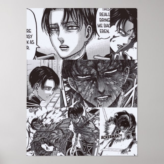 Levi Ackerman Attack på Titan porträtt Poster (Framsidan)