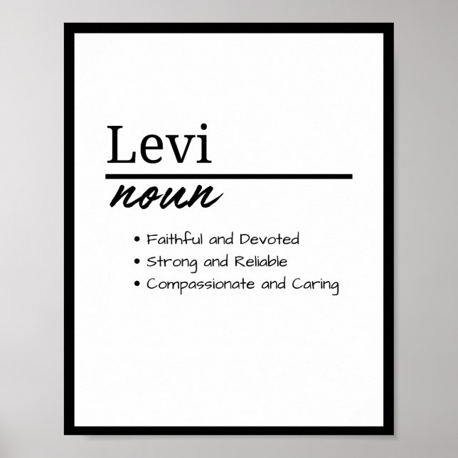 Levi, Boy Personlig Namn Definition Poster (Framsidan)