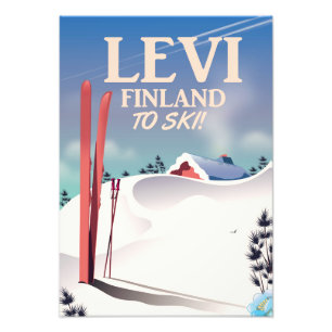 Levi, Finland skidresor affisch Fototryck