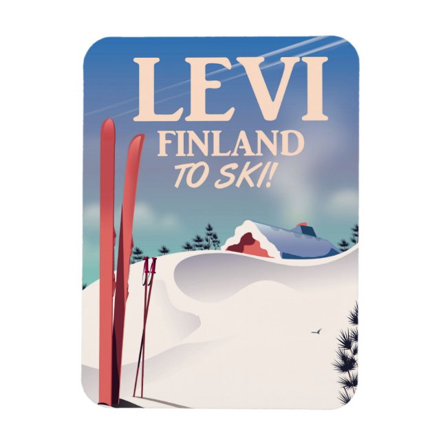 Levi, Finland skidresor affisch Magnet (Vertikal)