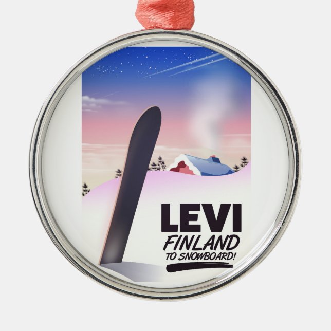 Levi Finland Snowboarding-reseaffisch Julgransprydnad Metall (Framsidan)