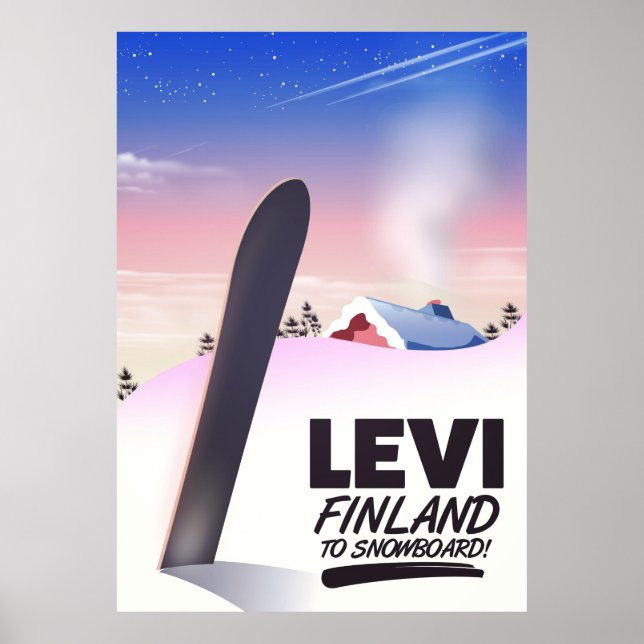 Levi Finland Snowboarding-reseaffisch Poster (Framsidan)
