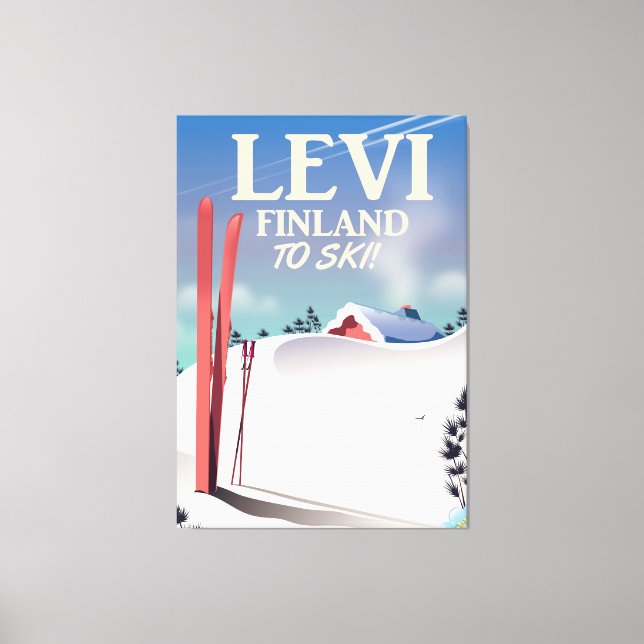 Levi, Finlands skidreseaffisch Canvastryck (Framsida)