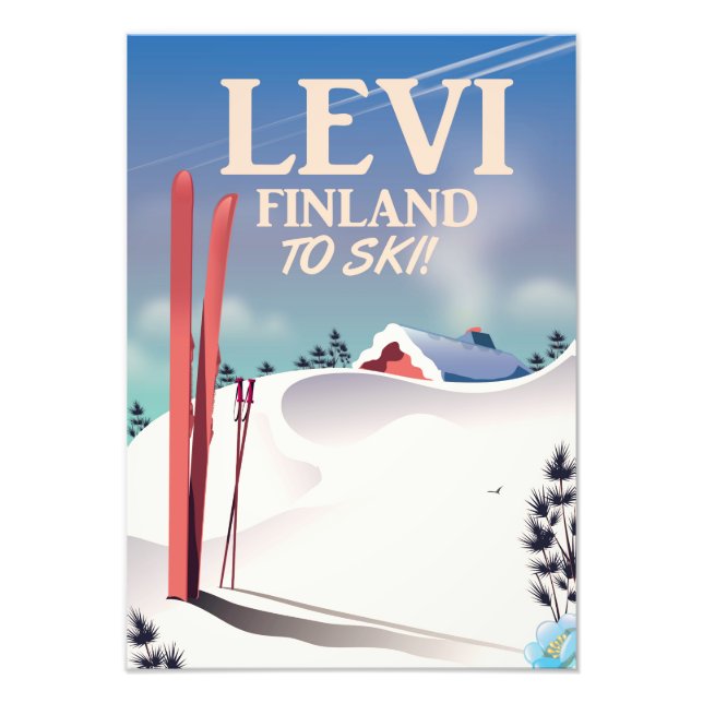 Levi, Finlands skidreseaffisch Fototryck (Framsidan)
