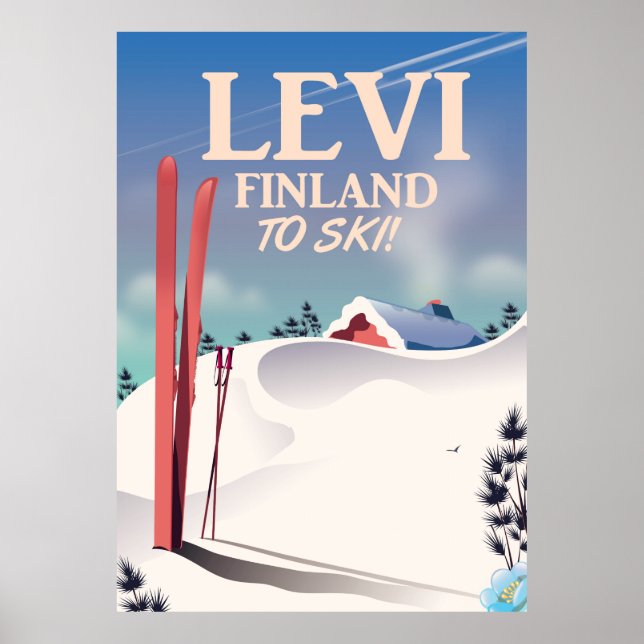 Levi, Finlands skidreseaffisch Poster (Framsidan)