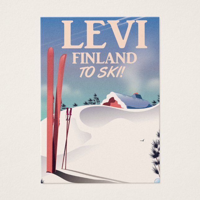Levi, Finlands skidreseaffisch Visitkort (Framsidan)
