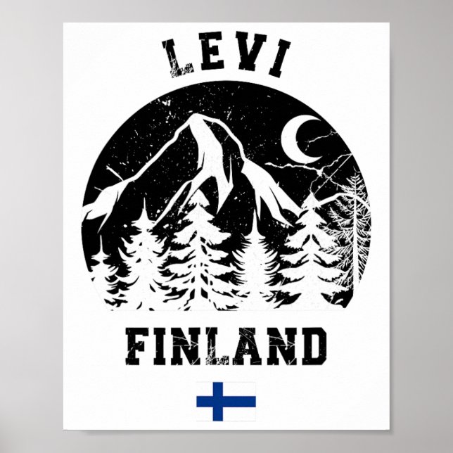 Levi Lapland Ski Resort Finland Alpine Skiing Finn Poster (Framsidan)