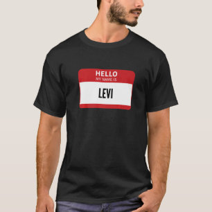 Levi Namn bricka Hej Min Namn är Levi T Shirt