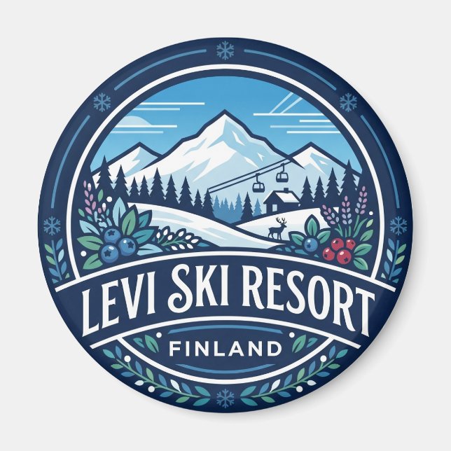 Levi skidområde Finland Magnet (Framsidan)