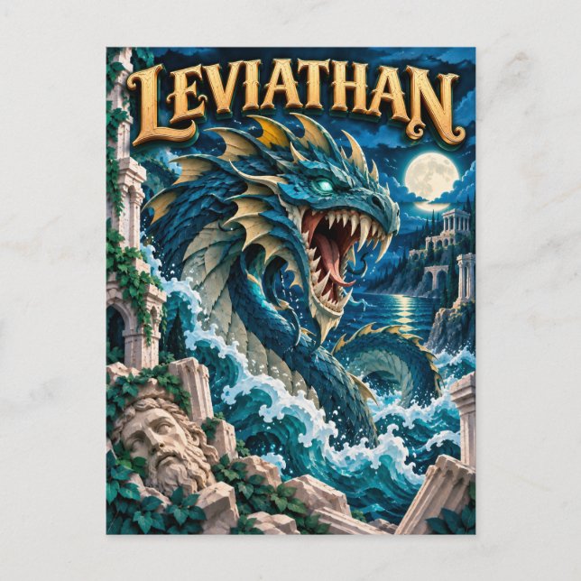 Leviathan, Pappersklippt Monster Vykort (Framsida)