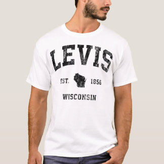 Levis Wisconsin Wi Vintage Athletic Black Sports T Shirt