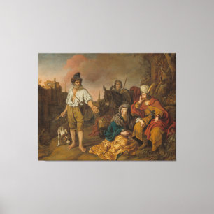 Levite och hans konkubin i Gibeah, Gamla testament Canvastryck