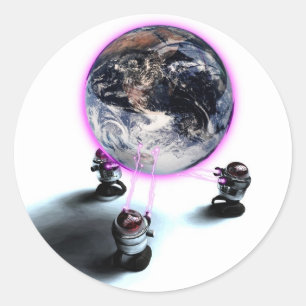 Levitering av Earth Sticker Runt Klistermärke