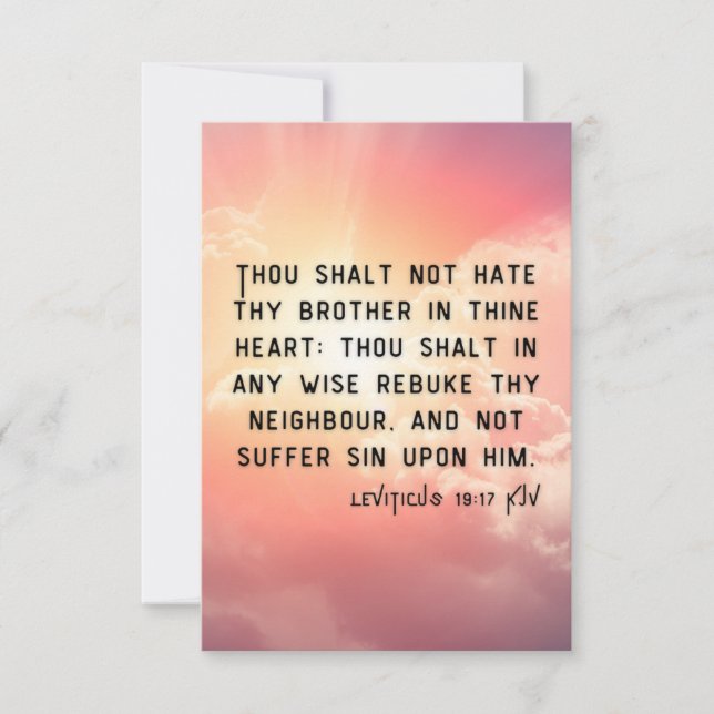 Leviticus 19:17 KJV Bible Scripture Pic Hälsning Kort (Framsida)