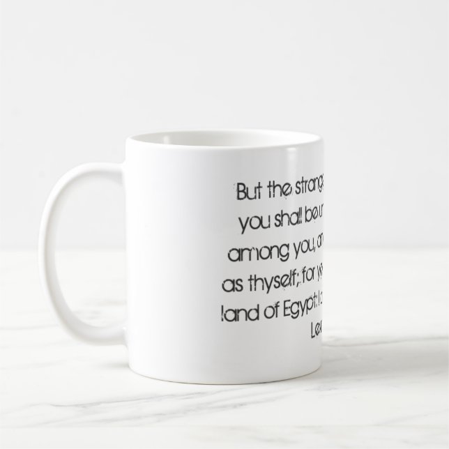 Leviticus 19:34 kaffemugg (Vänster)