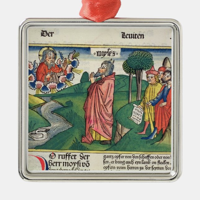 Leviticus 1 1-7 lagen av Offerings, från 'Nuen Julgransprydnad Metall (Framsidan)