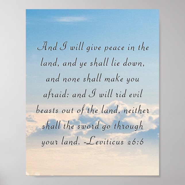 Leviticus 26:6 SkripturPoster Poster (Framsidan)