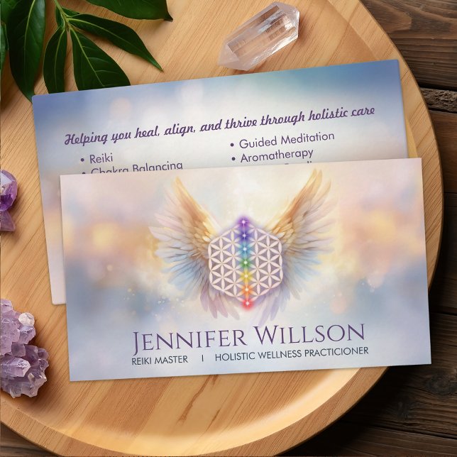 Levnadsblomman - Angel Vingar - Reiki Visitkort (Skapare uppladdad)