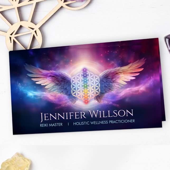 Levnadsblomman - Angel Vingar - Reiki Visitkort (Skapare uppladdad)