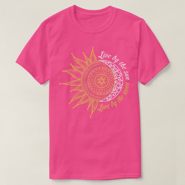 Levnadsgåvor från Måne Hippie levande vid Sol Kärl T Shirt (Design framsida)