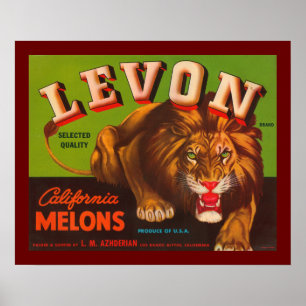 Levon Kalifornien Melons Poster