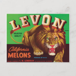 Levon Melons Tiger Los Banos Blythe California Art Vykort