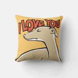 Lévrier stylisé "I love You" Kudde