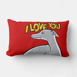 Lévrier stylisé "I love You" Lumbarkudde