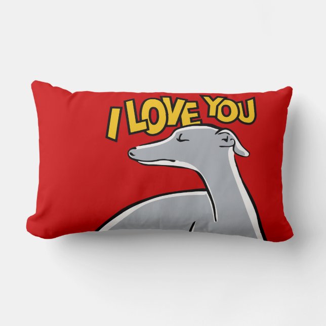Lévrier stylisé "I love You" Lumbarkudde (Framsida)