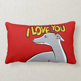 Lévrier stylisé "I love You" Lumbarkudde