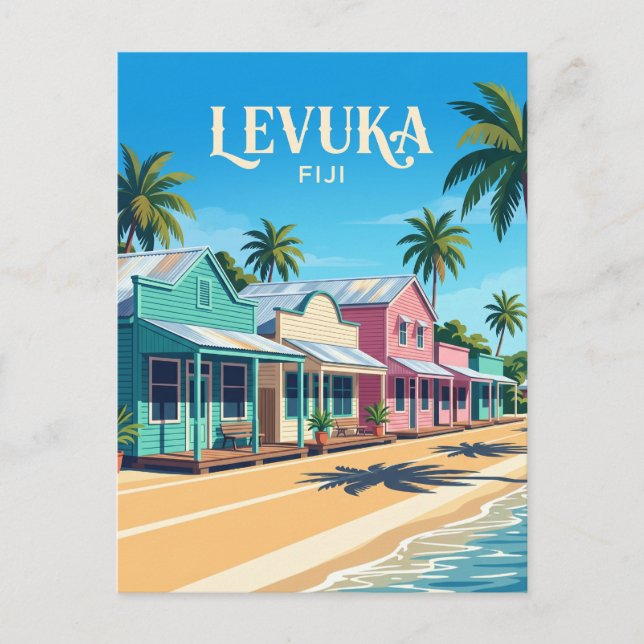 Levuka historiska hamnstad Fiji Vykort (Framsida)
