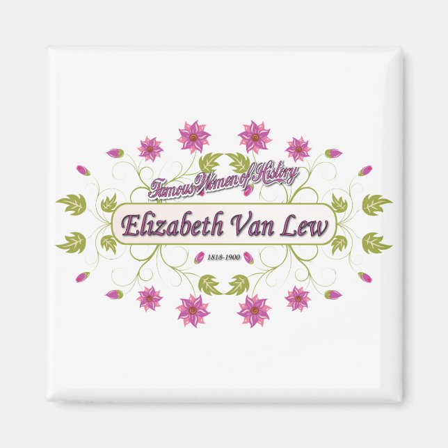 Lew ~ Elizabeth Van / Berömd USA Women Magnet (Framsidan)