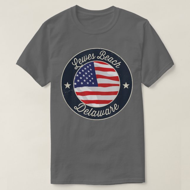 Lewes Beach - Patriotisk Delaware Souvenir T-Shirt (Design framsida)