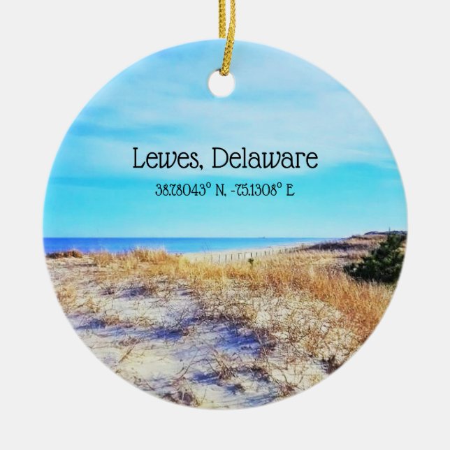 Lewes Delaware med koordinaterna Ornament (Framsidan)